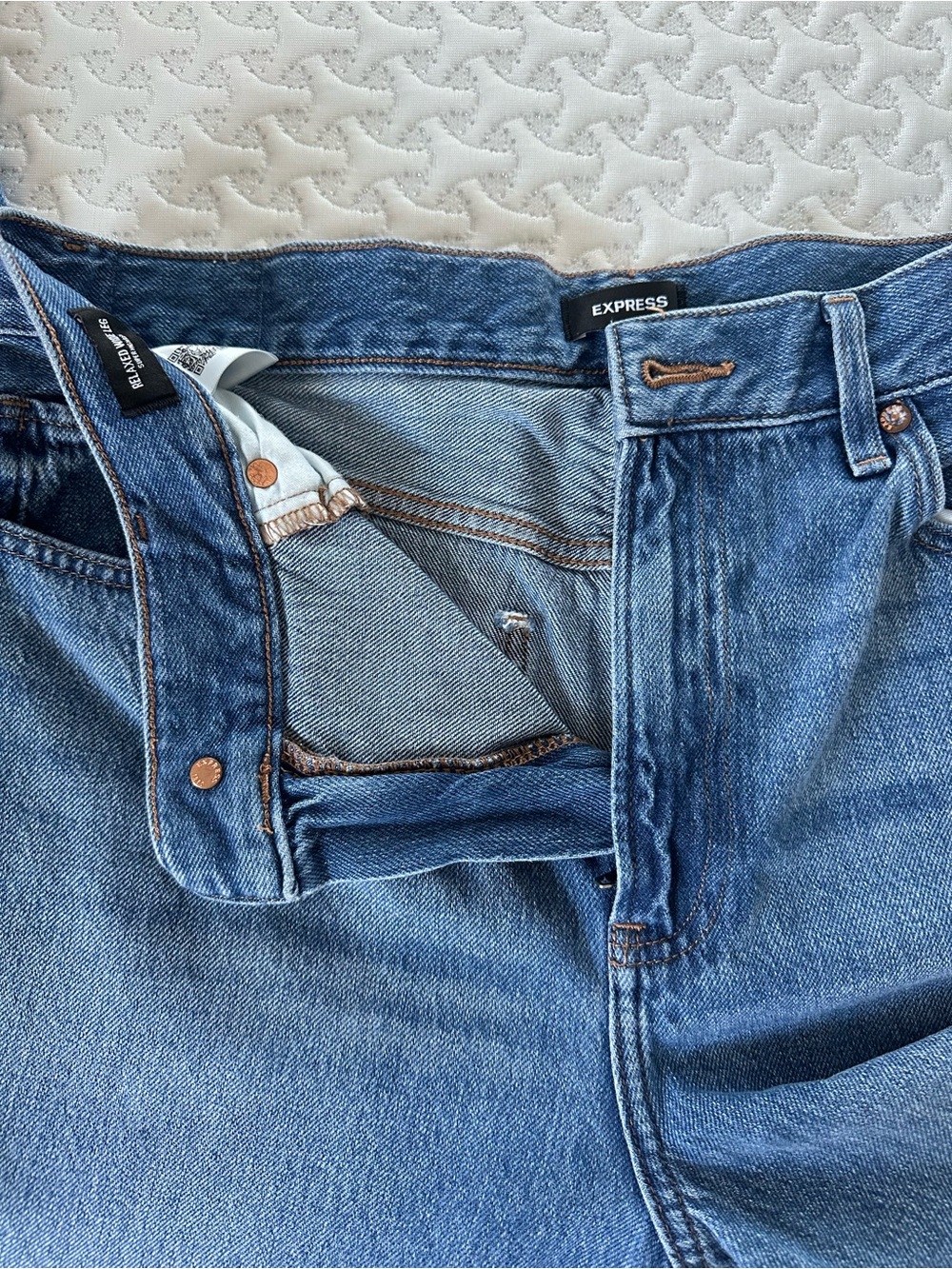 Express Relaxed High Waist Wide Leg Jeans Size 12 - Picture 8 of 9